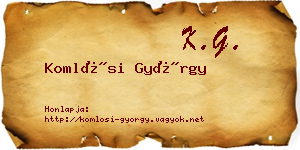Komlósi György névjegykártya