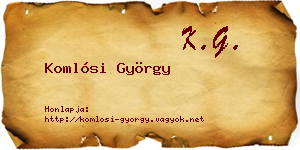 Komlósi György névjegykártya